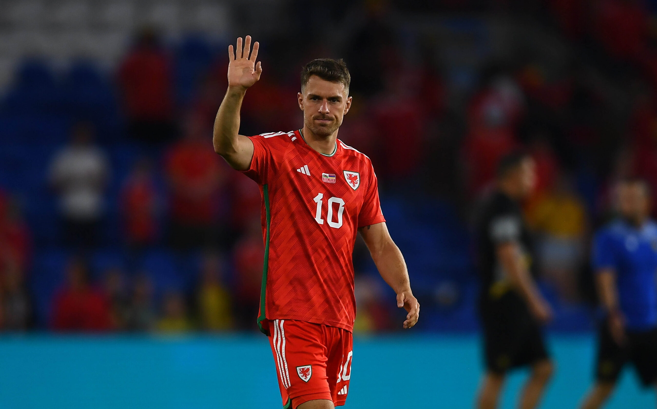 16.06.23 - Wales v Armenia - UEFA European Championship Qualifers - Aaron Ramsey of Wales looks dejected.