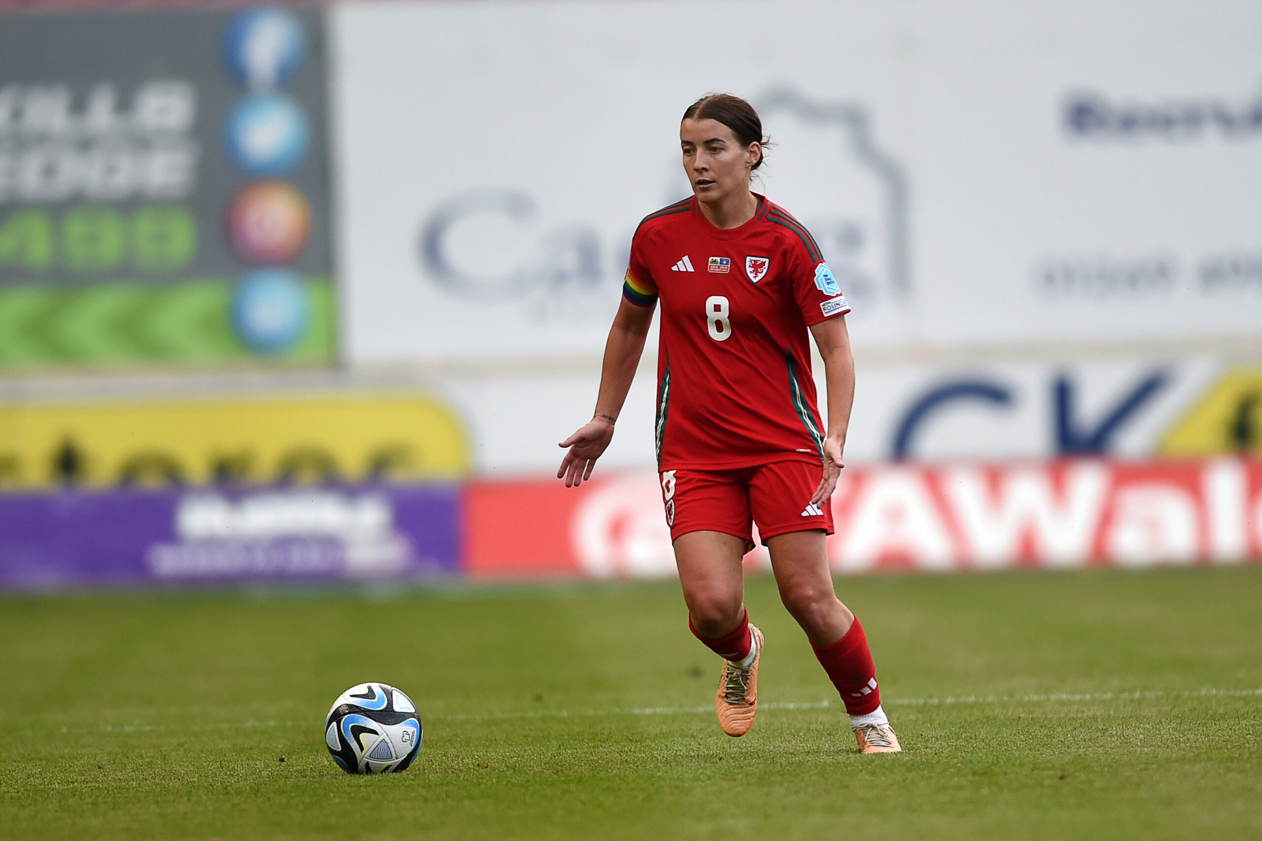 16.07.24 - Wales Women v Kosovo Women - UEFA Euro 2025 Qualifiers - Angharad James of Wales