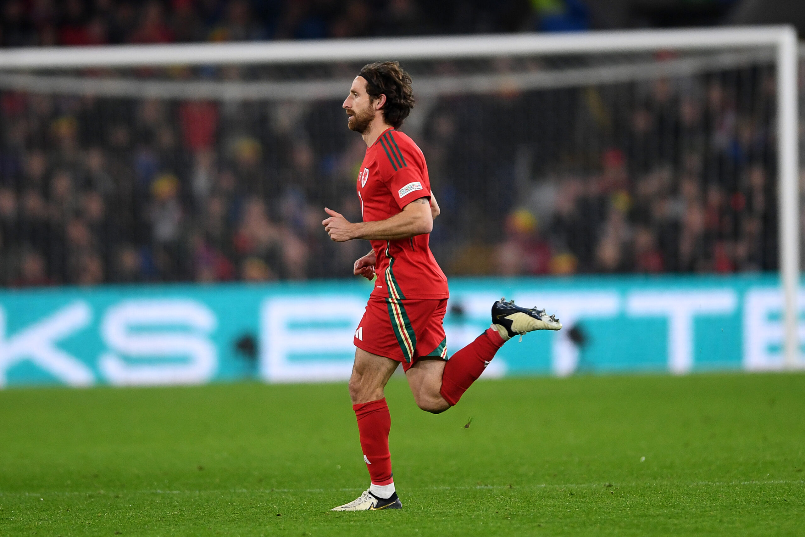 14.10.24 - Wales v Montenegro - UEFA Nations League - Joe Allen of Wales is subbed on for the first time after coming out of international retirement