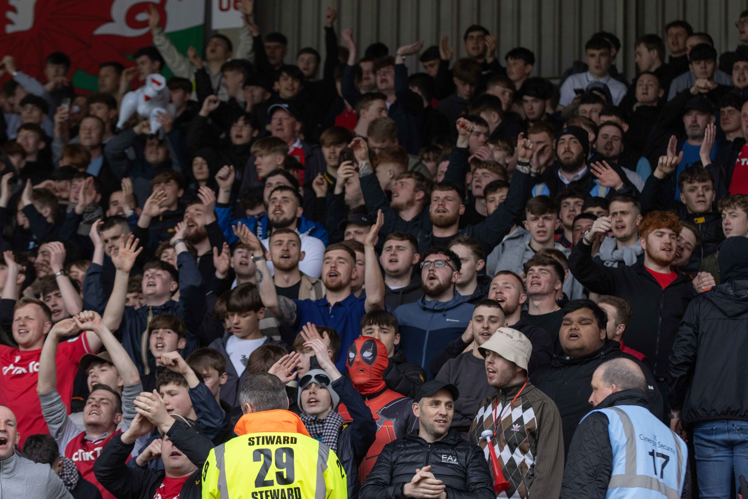 22.04.23 - Wrexham v Boreham Wood - Vanarama National League - Fans ahead of the game