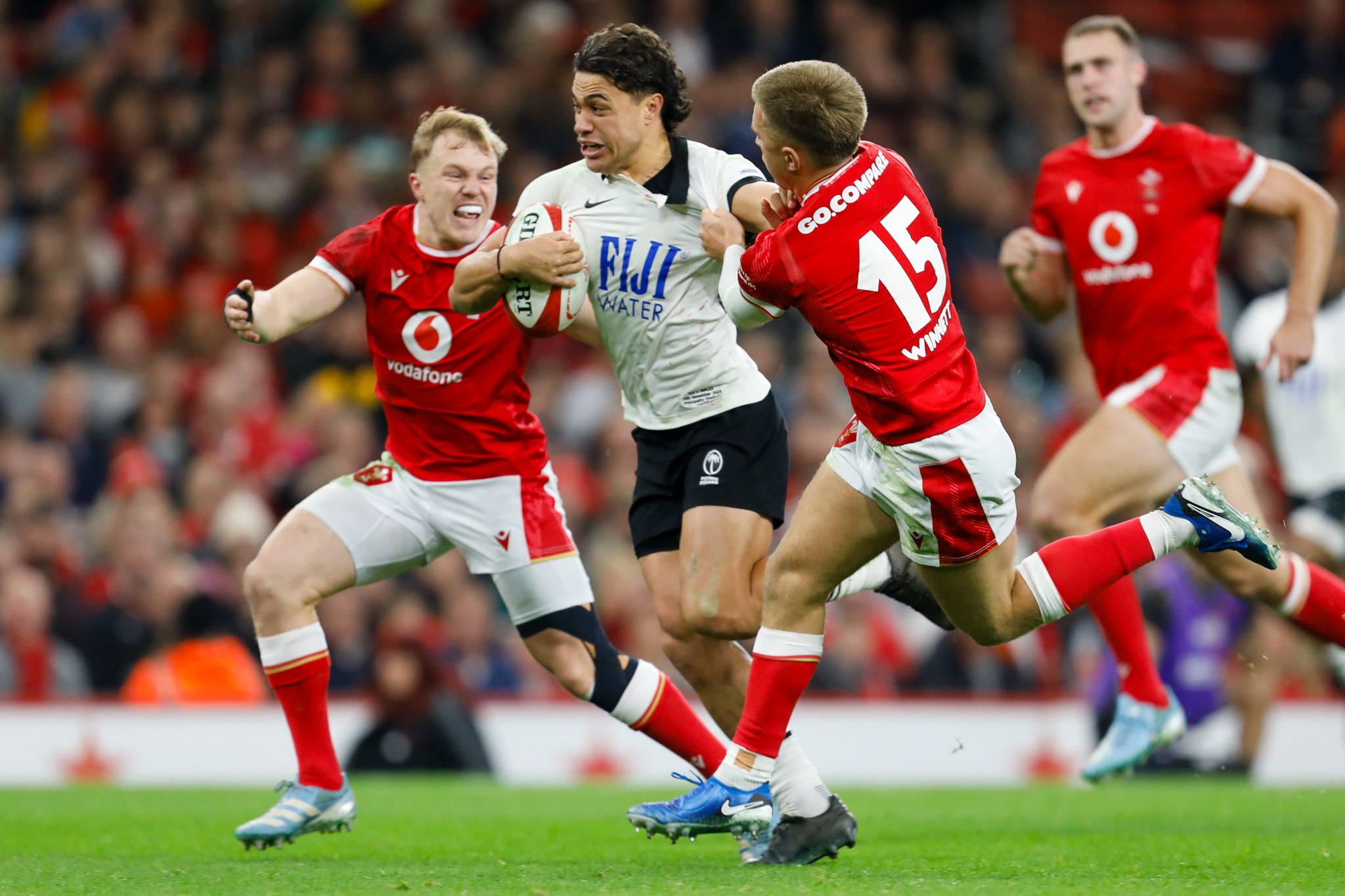 10.11.24 - Wales v Fiji - Autumn Nations Series - Caleb Muntz of Fiji Scores a Try